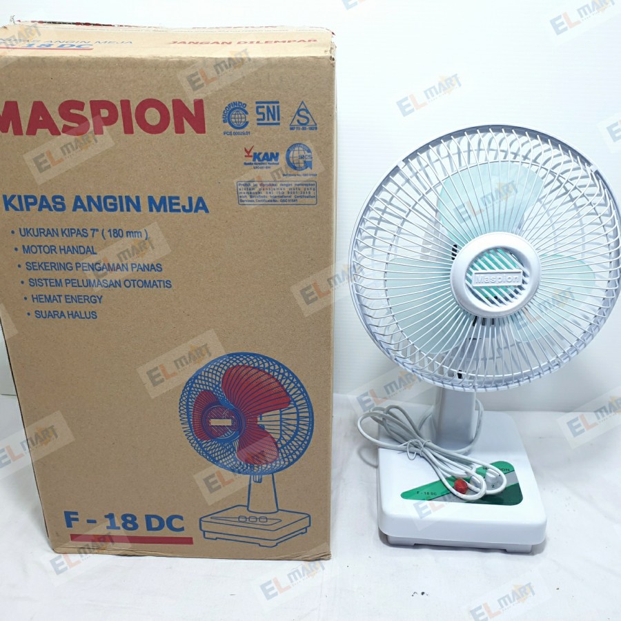 Kipas Angin Maspion Duduk Meja  7 inch F18DC / F 18 DC / F 18DC Desk Fan 7&quot; Awet dan Tahan Lama ori