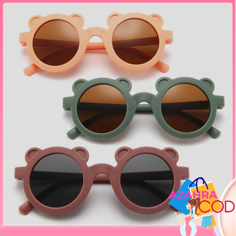 AZAHRA Kacamata Anak Beruang Fashion Telinga Beruang Kaca Mata Hitam High Quality Kids Sunglasses Kaca Mata Murah Import