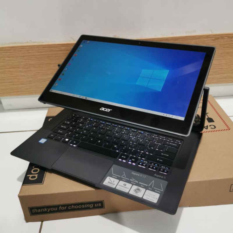 Laptop 2 in 1 Acer Aspire R 13 Intel Core i5-6200U Ram 8GB SSD 256GB FHD IPS Tablet Touchscreen Mulus