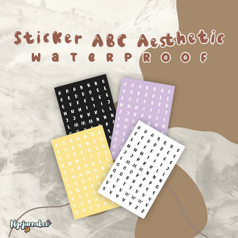 

1 lembar Sticker ABCD Aesthetic Multifungsi Waterproof/Anti Air