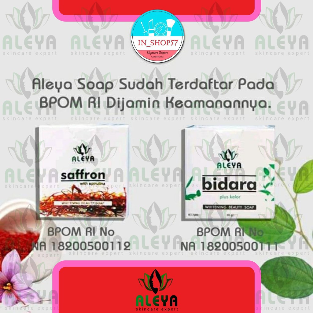 Jual Sabun Saffron Asli / Aleya Resmi BPOM / Original Safron Pemutih Alami Beli 5 dpt 30rb an/pcs