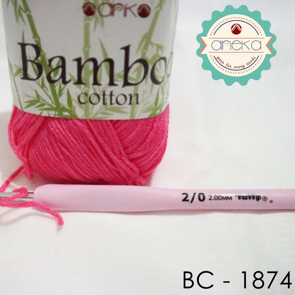 Benang Rajut Katun Bambu / Bamboo Cotton Yarn 1 - 1874 Pink Sedang