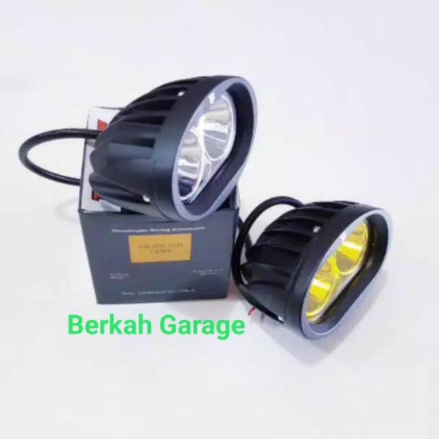 Lampu Tembak Owl 2 Led Standar Kaca Putih Dan Kuning Plus Breket