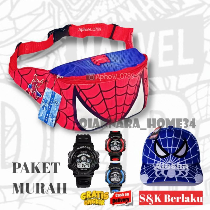 Waistbag/Tas Selempang Anak Laki-Laki Karakter Spiderman Murah