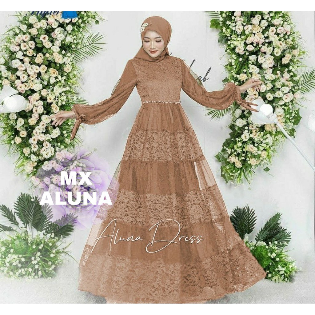 MX ALUNA GAMIS FASHION WANITA / PESTA / GOOD QUALITY