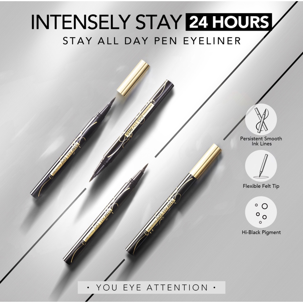 YOU Stay All Day Pen Eyeliner Waterproof | Tahan Hingga 24 Jam | Black | Hitam