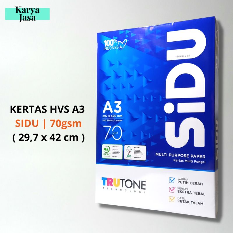 

SIDU Kertas HVS 75 Gsm Ukuran A3 (1 Rim) | Grosir Kertas Medan