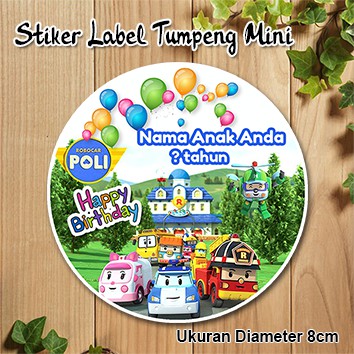  Stiker  Label Ulang Tahun Anak Tumpeng Mini Kotak Nasi 