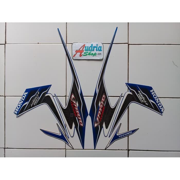 Striping Stiker Motor Honda Vario Techno 110 2010 Biru