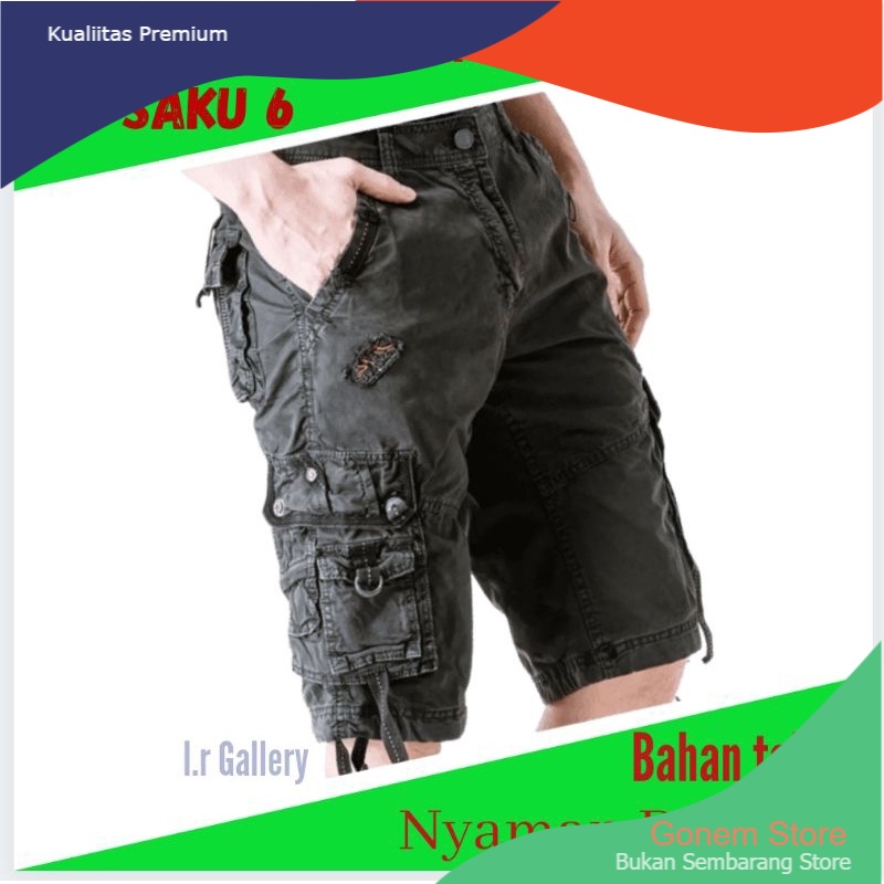 Celana Pendek Pria cargo levis motif dewasa D.karver big size 27-38 murah remaja kimpul lepis