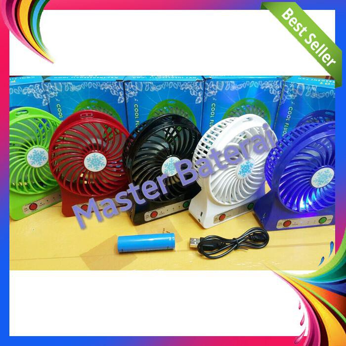 KIPAS ANGIN + POWERBANK DENGAN SENTER DAN LED
