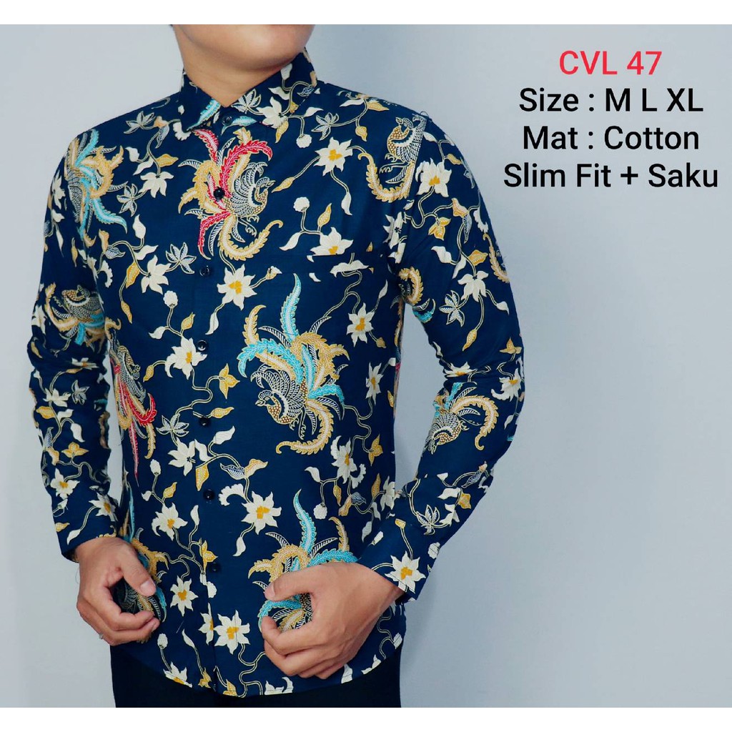 CBL 1084 HEM KEMEJA BATIK PRIA SLIM FIT LENGAN PANJANG COLIN DION