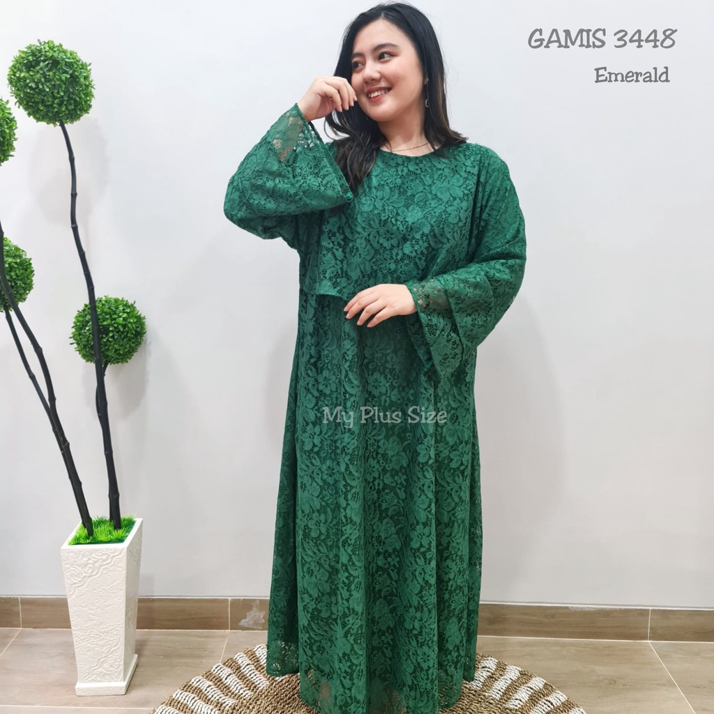 Gamis Brukat Jumbo 3448, Ld 132 cm