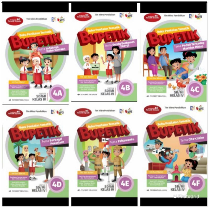 Paket Bupetik Untuk SD/MI KELAS 4 Tema 4A 4B 4C 4D 4E 4F Kurikulum 2013