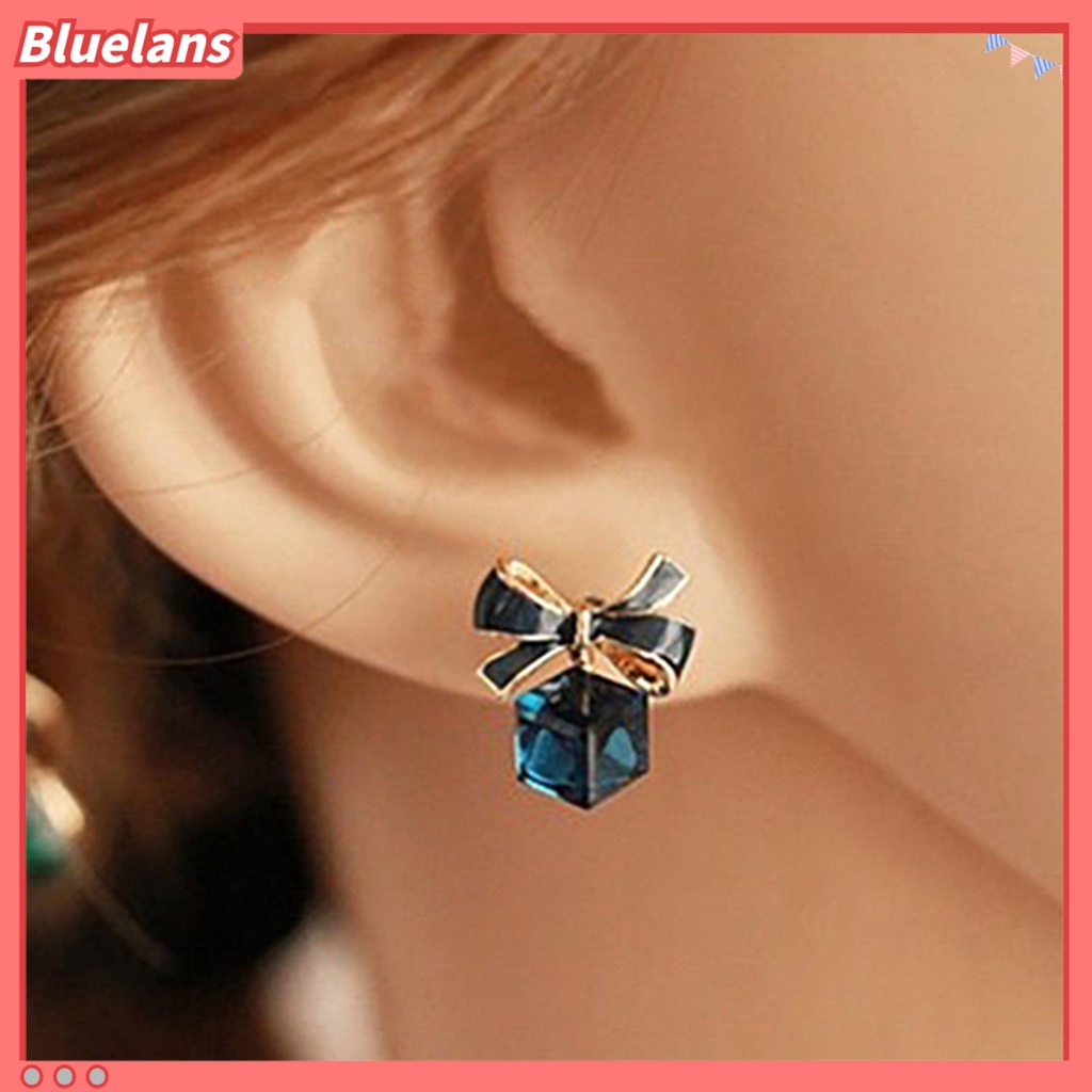 Bluelans Women Earrings Attractive Elegant Smooth Bowknot Anti-allergic Ear Studs
