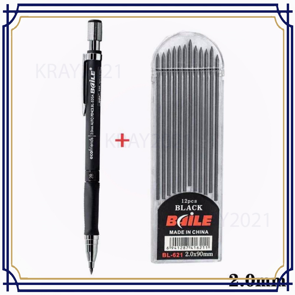 Pensil Mekanik Mechanical Pencil 2B 2mm 12 Isi AK143