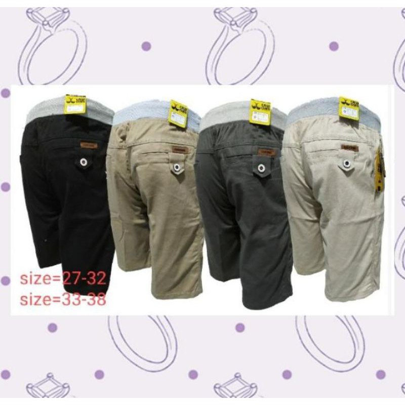Rip color pinggang karet/celana pendek kain cowok/celana pinggang karet pria
