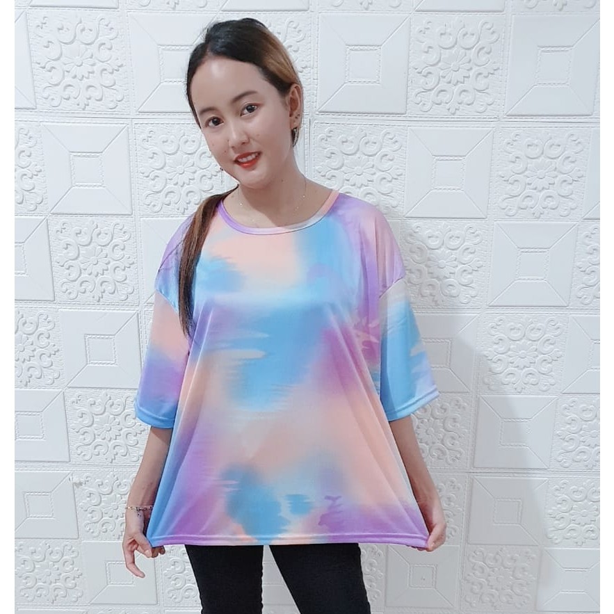 Kaos Jumbo Tie Dye / Retro / Cewek Kepang Fit XXXL (Ld 120cm)