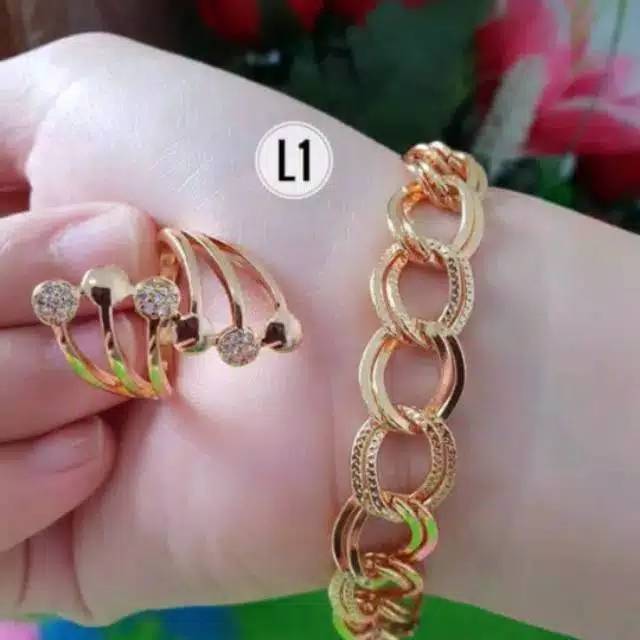 1 set gelang dan cincin lapis emas 002