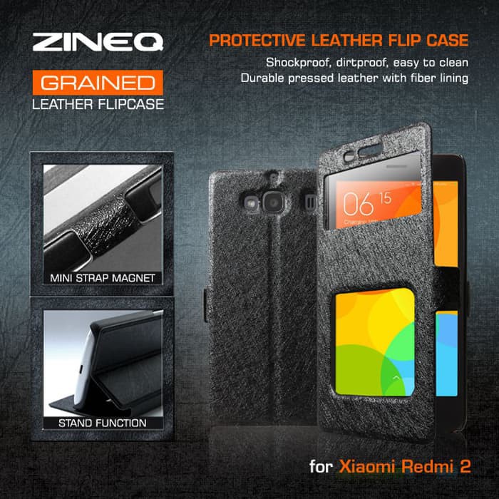Xiaomi Redmi 2 ZINEQ Window Leather Flip Case Flipcase Cover Flipcover