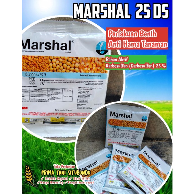 Marshal 25DS 25 gram,Insektisida marshal bubuk,perlakuan benih anti hama tanaman