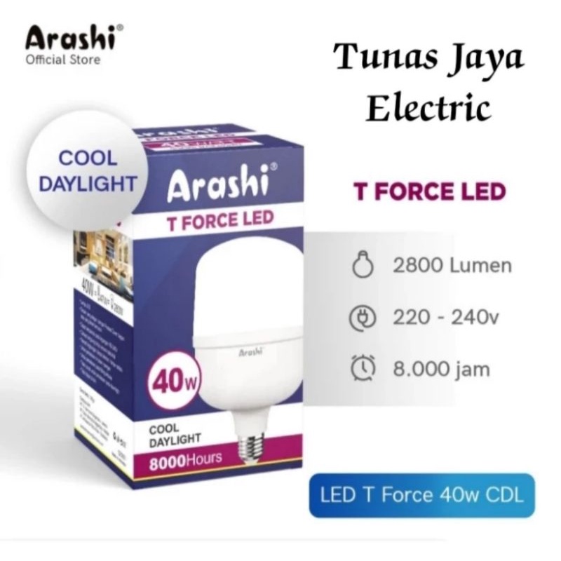 ARASHI Lampu LED T Force 40 Watt CDL (GARANSI 1 Tahun)