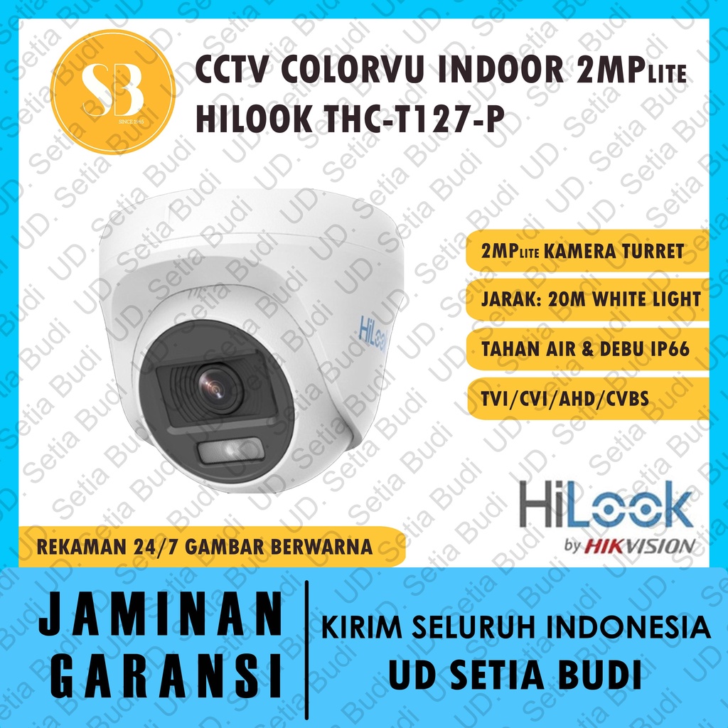 Kamera CCTV Colorvu (Warna) Indoor 2 MP Lite Hilook THC-T127-P