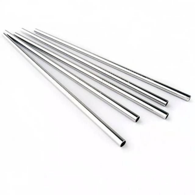 SEDOTAN STAINLESS STRAW SEDOTAN LURUS BESI STAINLESS ANTI KARAT SILVER