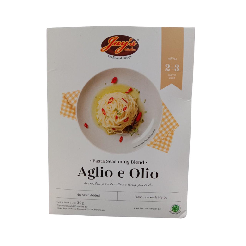 

JAYS PASTA SEASONING BLEND AGLIO E OLIO 30 GR / BUMBU PASTA BAWANG PUTIH