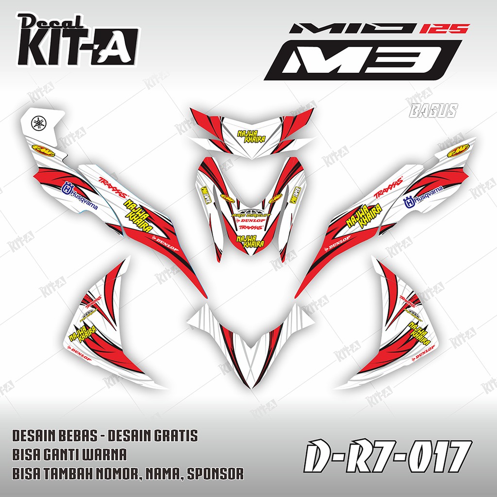 Decal Stiker Motor Mio M3 Mio Merah Minimalis Dekal Sticker