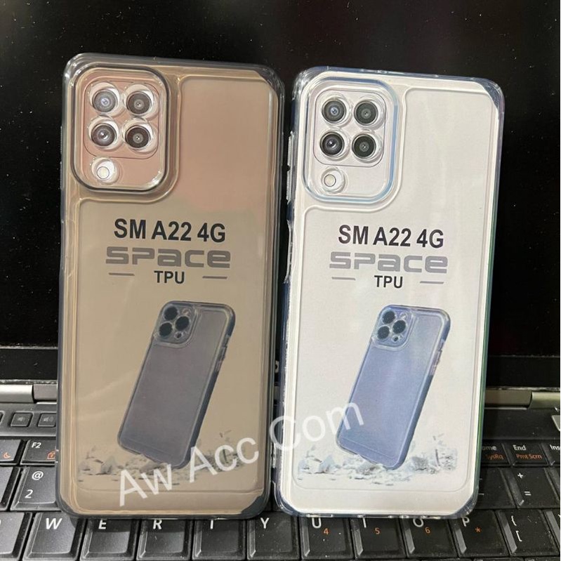 SPACE CASE SAMSUNG A22 4G PROTECT CAMERA TEBAL TRANSPARANT