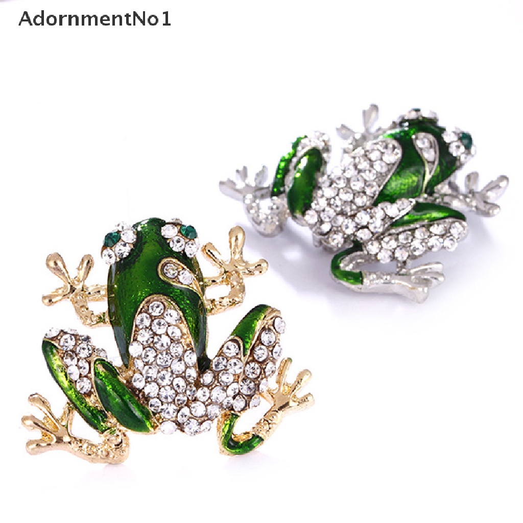 [AdornmentNo1] Green Frog Brooch Crystal Rhinestone Animal Brooch Suit Collar Pin Jewelry Gift [new]