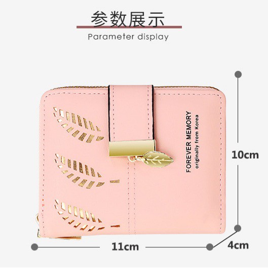 DOMPET LIPAT WANITA CONCA IMPORT MOTIF DAUN MURAH KULIT TERBARU PREMIUM KECIL MINI KOIN KARTU KOREA