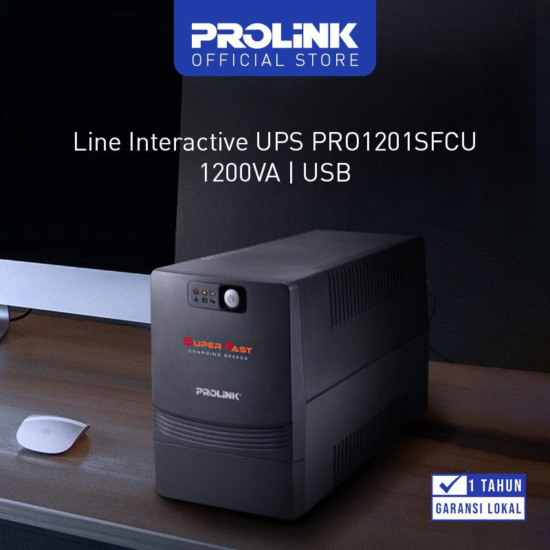 PROLiNK UPS 1200VA Super Fast Charging Line Interactive PRO1201SFCU