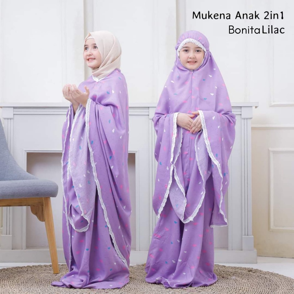 Geembe.id - Mukena Tanggung 2 In1 Renda Bonita