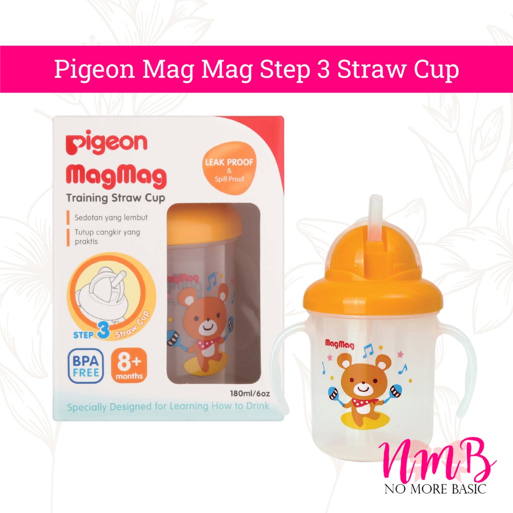 Pigeon Magmag Mag Mag Step 3 Straw Cup Botol Minum Anak dengan Sedotan