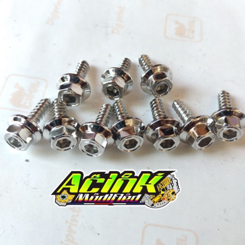 probolt 2 kunci stainlees yamaha / baut skrup probolt 2 kunci stainlees bukan besi