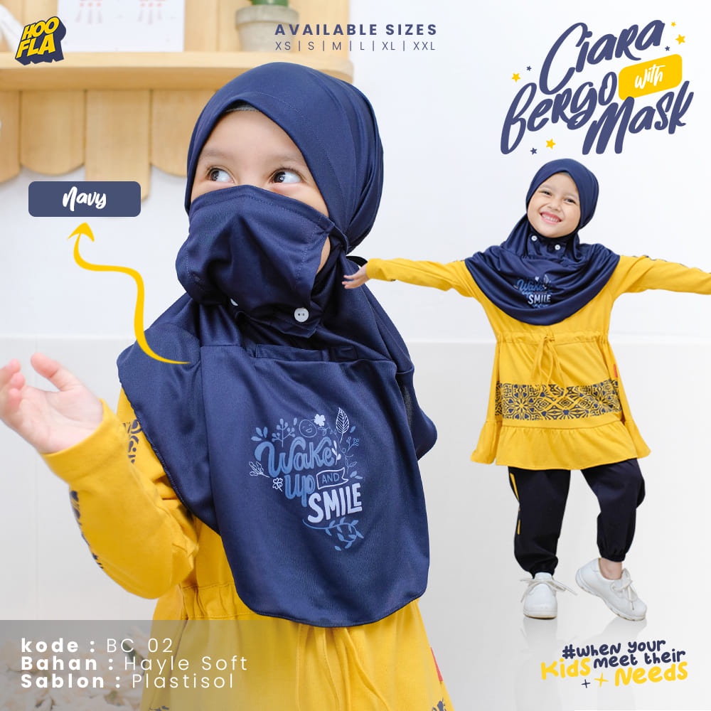 Hooflakids Hijab Kerudung Anak Perempuan Ciara Bergo