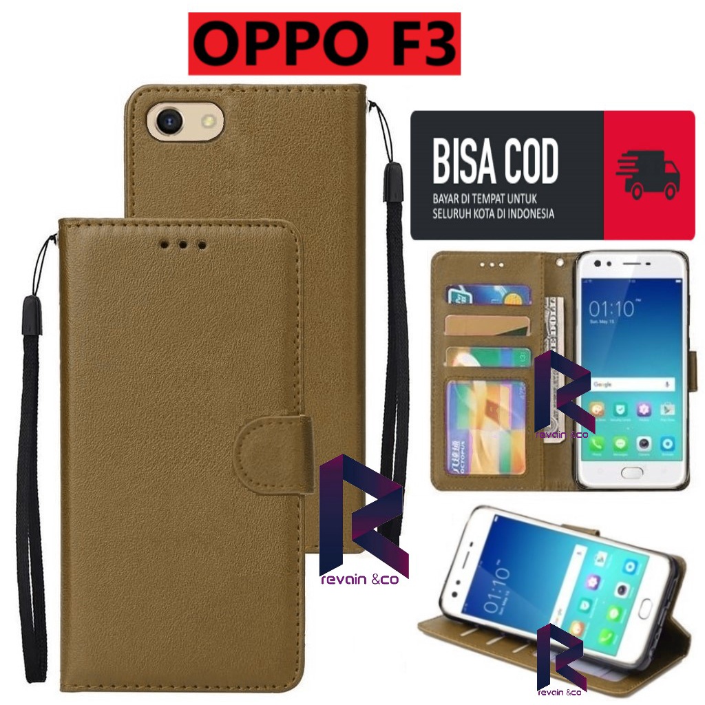 OPPO F3 CASING DOMPET FLIP WALLET LEATHER STANDING KULIT PREMIUM SARUNG BUKA TUTUP FLIP CASE OPPO F3