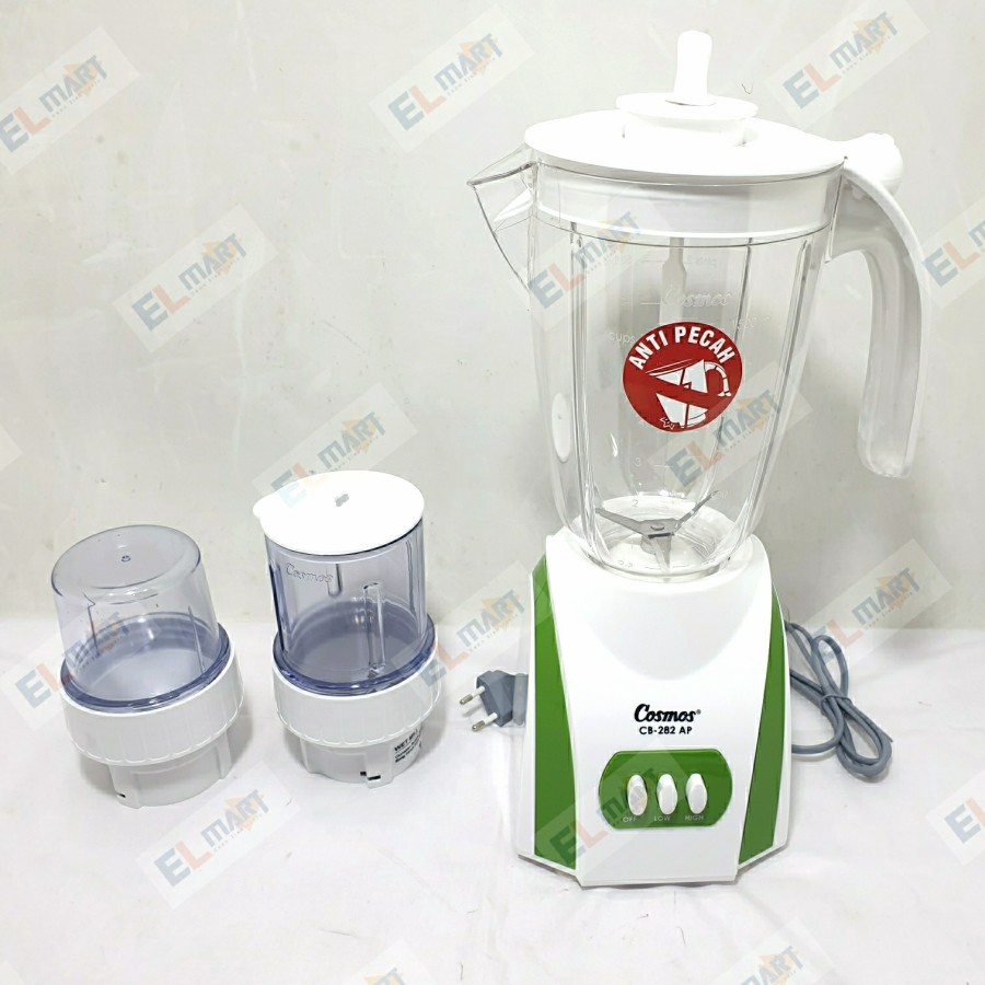 Blender Plastik 2 Liter Anti Pecah Cosmos CB 282 AP - 282AP 3 in1 new green