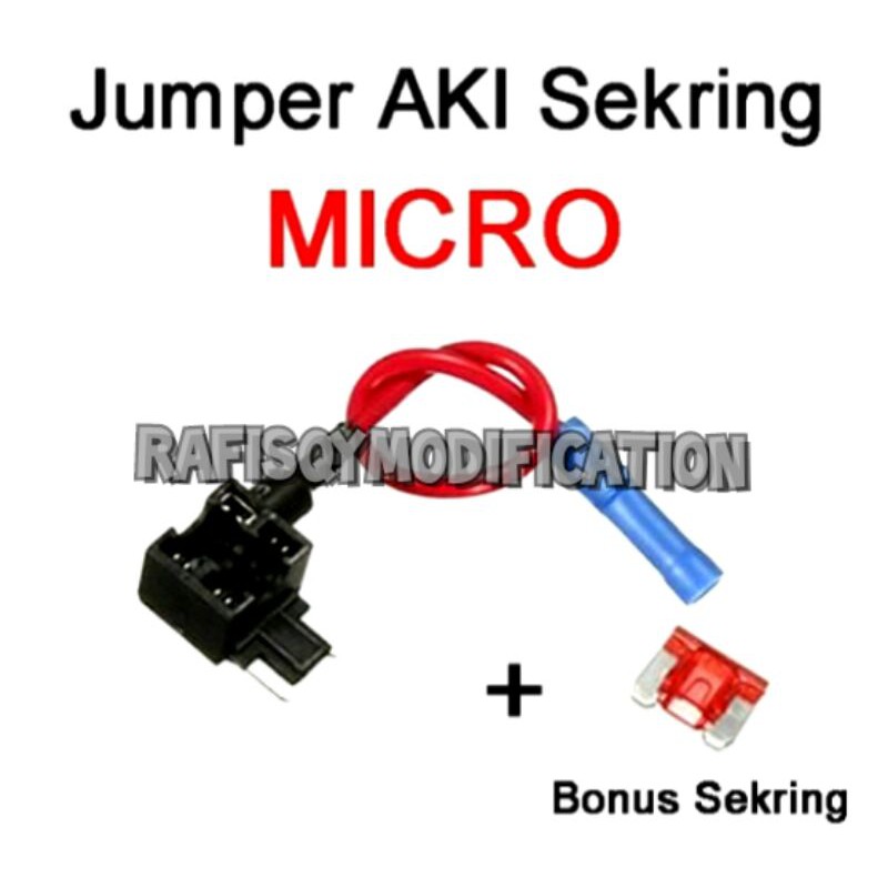 konektor jumper aki sekring 12V micro with fuse 10A rumah sekring auto