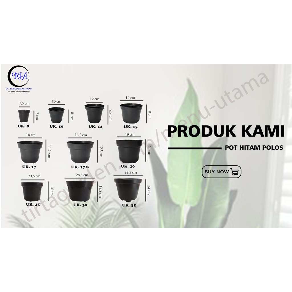 POT BUNGA POLOS HITAM 17 / POT BUNGA PLASTIK / POT TANAMAN