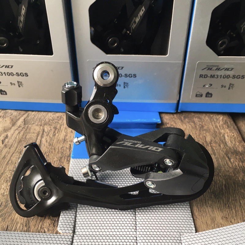 RD Shimano 9 Speed Alivio M3100 Long Cage Shadow. Rear Derailleur RD Alivio M 3100 SGS 9 Sp Sepeda M