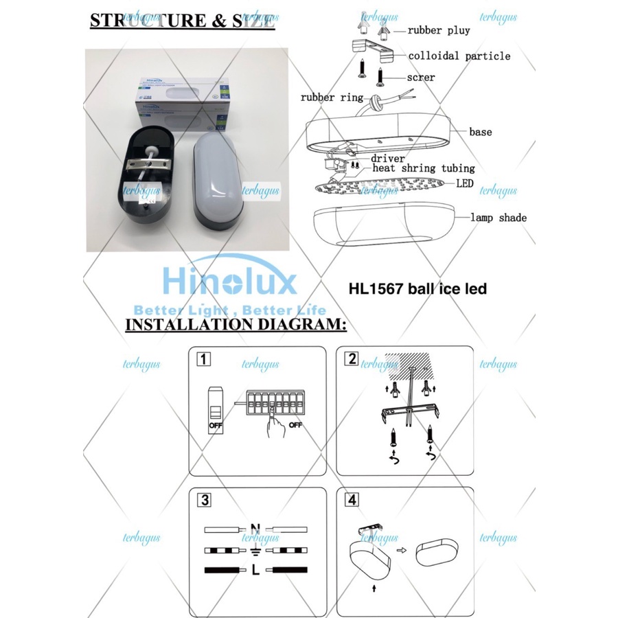 Lampu Dinding lampu tangga 8W Ball Ice LED Lorong Kapal Outdoor IP65