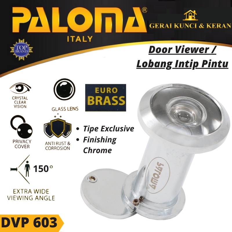 LUBANG PINTU INTIP DOOR VIEWER PALOMA DVP 603 EXCLUSIVE 150 DERAJAT CHROME