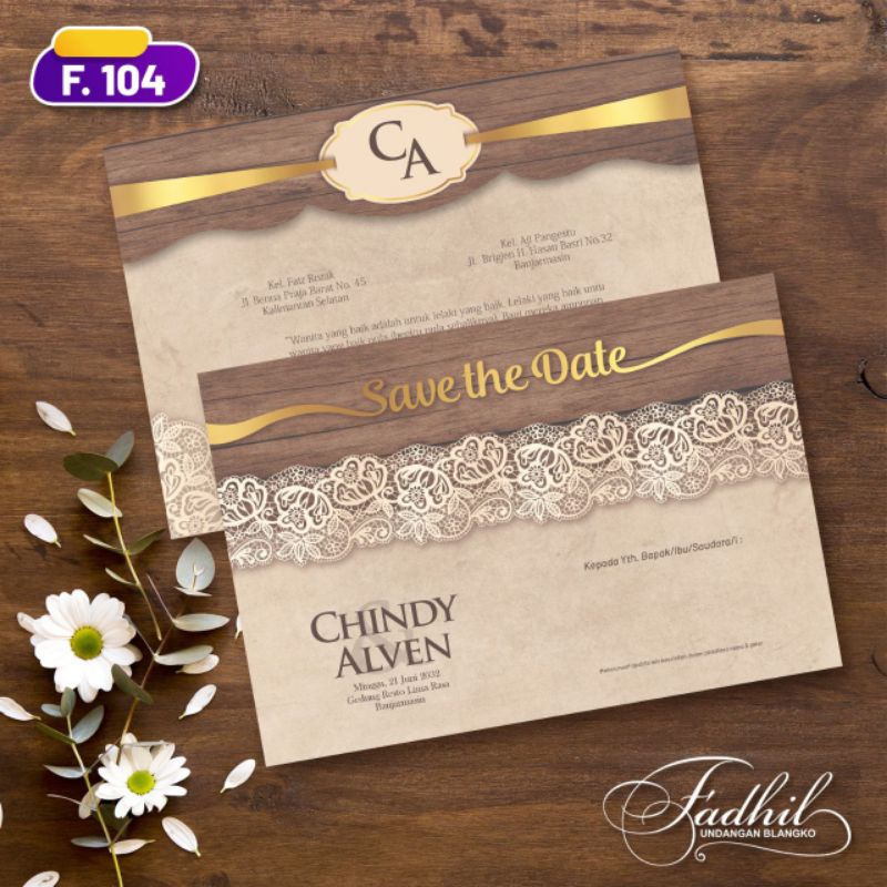 

Undangan Pernikahan Simple Elegan dan Murah Seri Fadhil 104