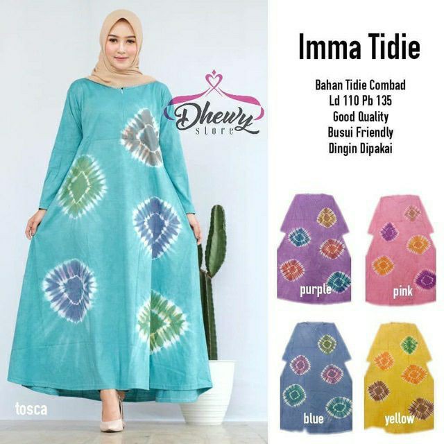 Paling Murah Gamis Kaos Imma, Gamis Lengan Panjang. Batik Pekalongan, Warna Pelangi, Bahan Combad ya3BzGuj6kRbM