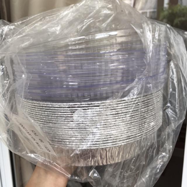 @25pcs Alumunium Foil Tray Rx-1200 / Aluminium Rx-1200 + Tutup Bulat