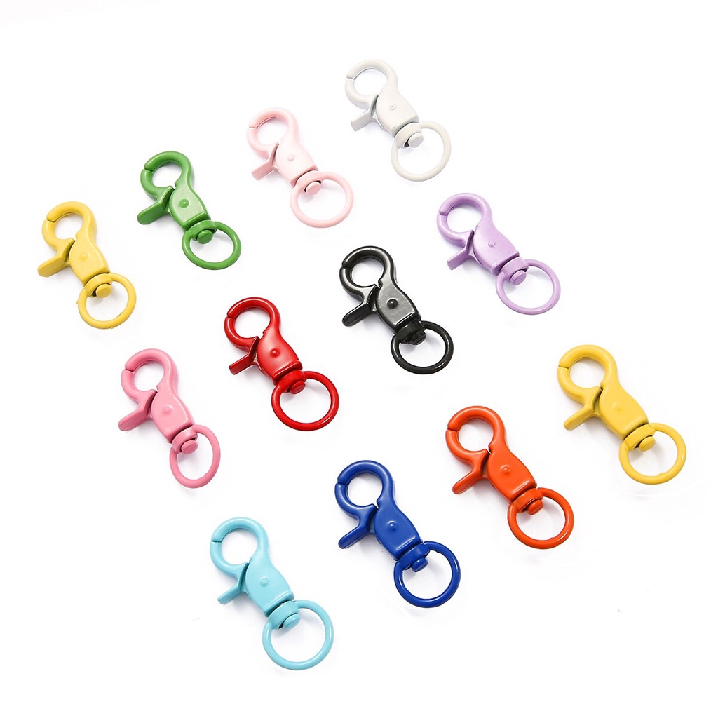 4PCS Colorful Key Chain Ring Metal Lobster Clasp Clips Bag Car Keychain DIYJewelry Accessories Key Hooks Hook Up Base Findings