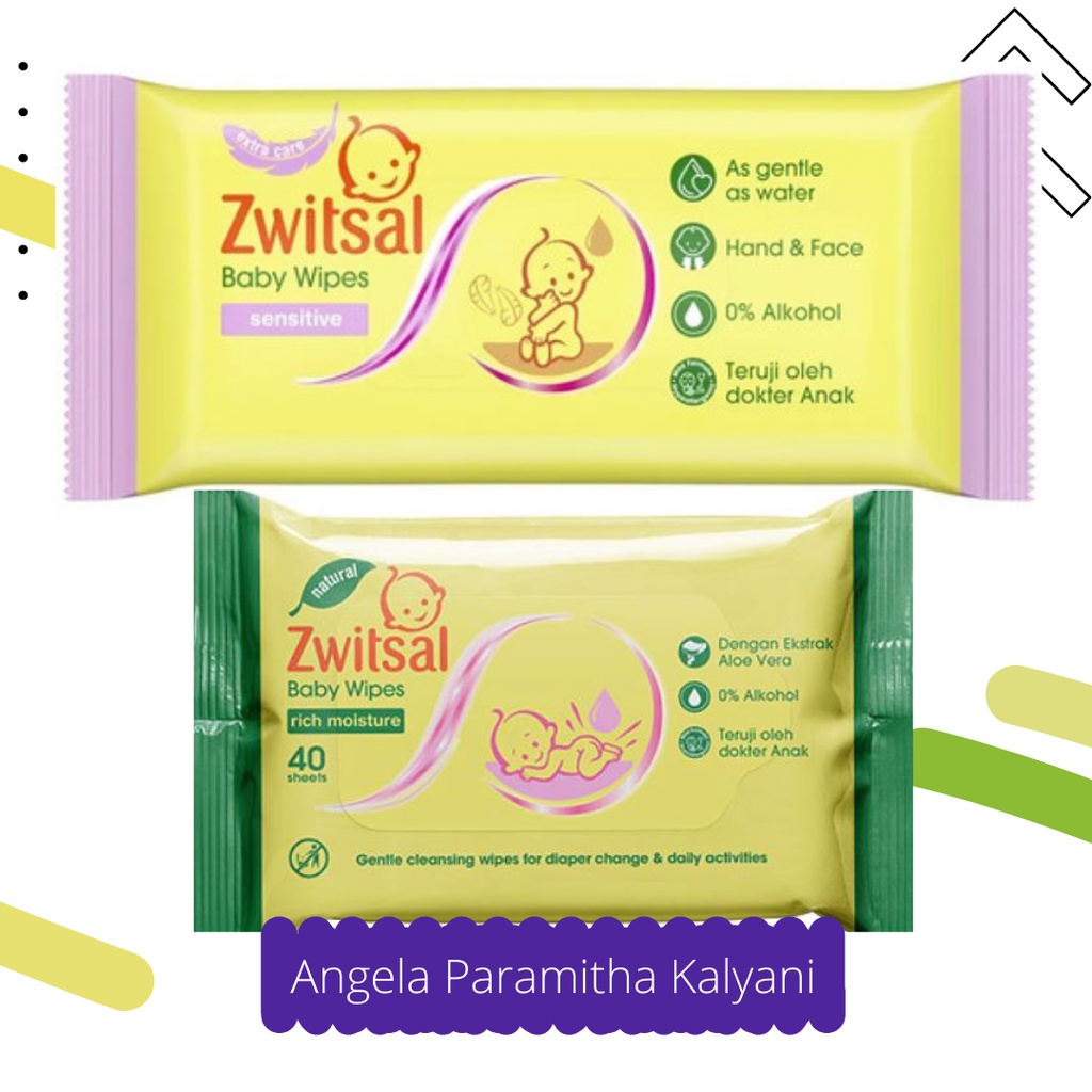 Zwitsal Baby Wipes Tissue Basah Sensitive 50 Sheets/Rich Mositure 40 Sheets